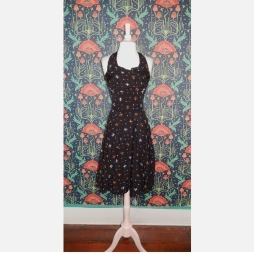 Trashy Diva Mini Fleur De Lis New Orleans Saints Halter Dress XS